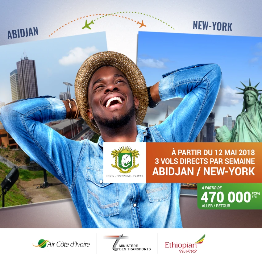 Vols directs Abidjan - New-York